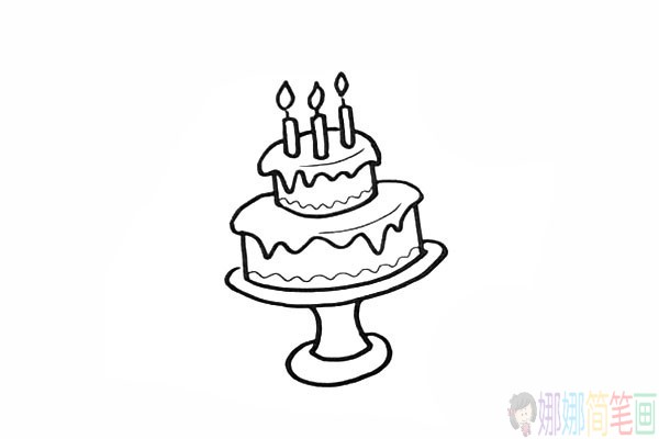生日蛋糕怎么画,生日蛋糕儿童简笔画-9
