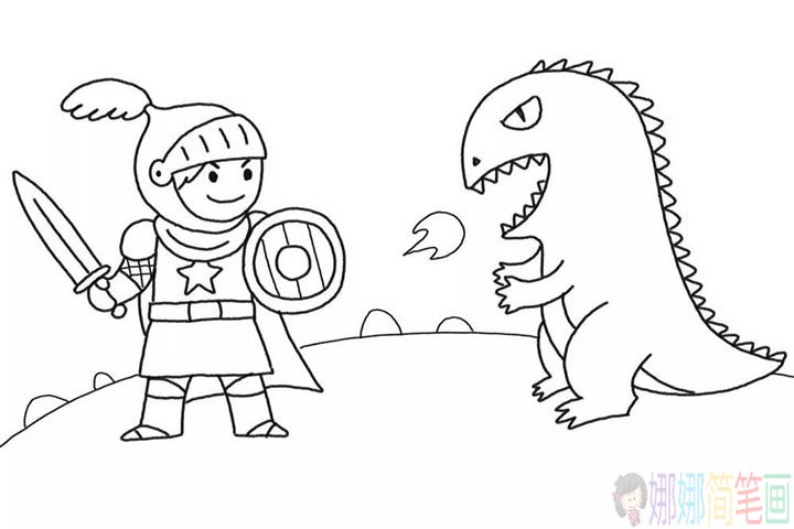 英雄打怪兽怎么画-7