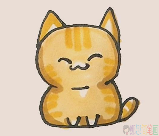 小橘猫简笔画法,小橘猫怎么画-6
