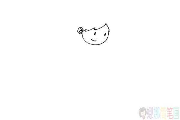 玩滑板的小男孩简笔画教程-3