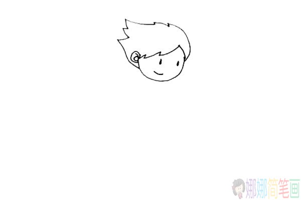 玩滑板的小男孩简笔画教程-4