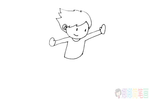 玩滑板的小男孩简笔画教程-6