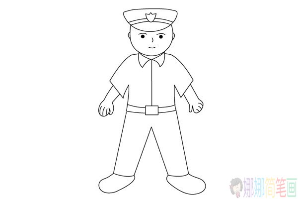 帅气的警察叔叔怎么画-12