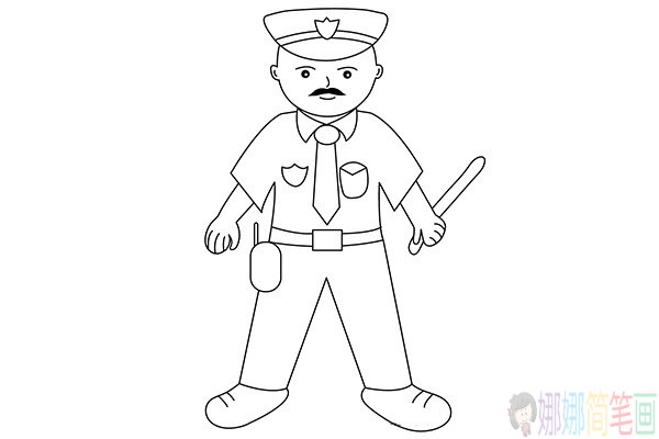 帅气的警察叔叔怎么画-14
