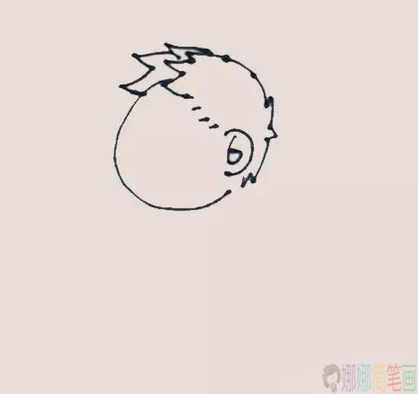 上学的小男孩简笔画-2