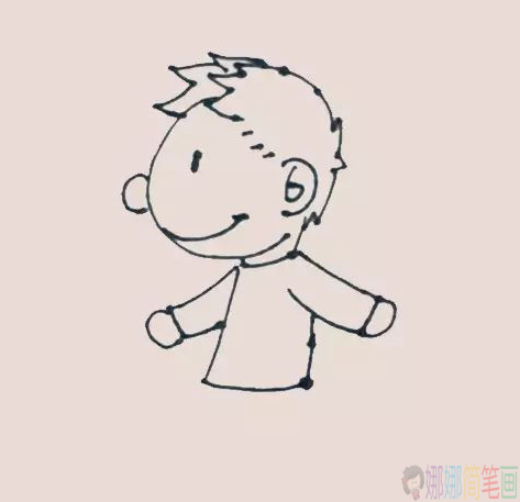 上学的小男孩简笔画-4