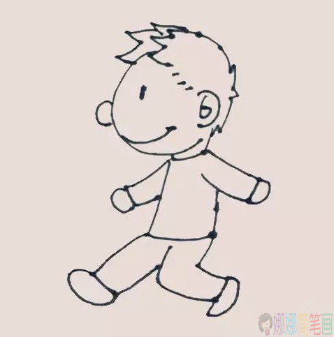 上学的小男孩简笔画-5