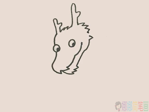中国龙的画法,中国龙儿童简笔画-3