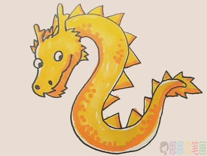 中国龙的画法,中国龙儿童简笔画-6