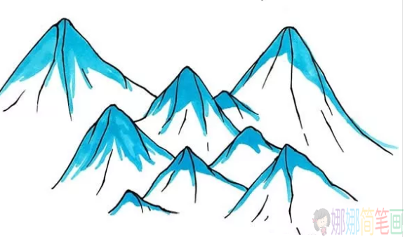 山脉怎么画,喜马拉雅山的画法-5