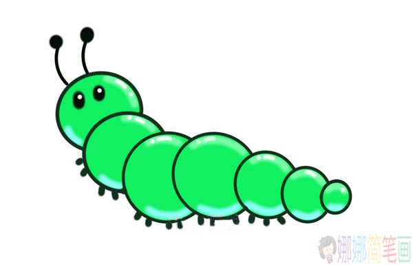毛毛虫简笔画图片,毛毛虫儿童画教程-5