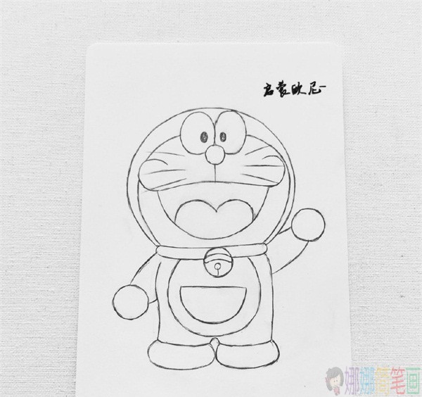 哆啦A梦简笔画,教小朋友画叮当猫-1