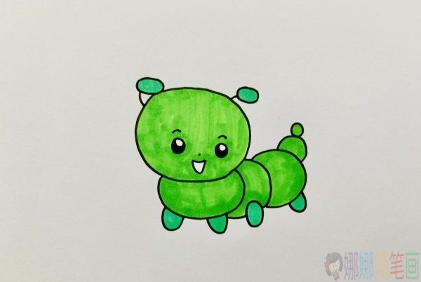 教小朋友画毛毛虫简笔画-5