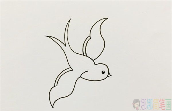 小燕子简笔画画法步骤-2