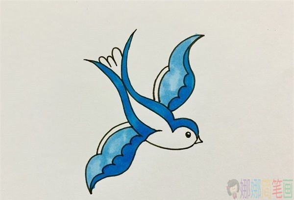 小燕子简笔画画法步骤-4