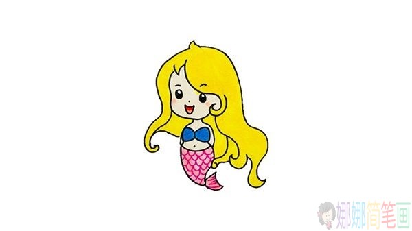 美人鱼简笔画画法教程-1
