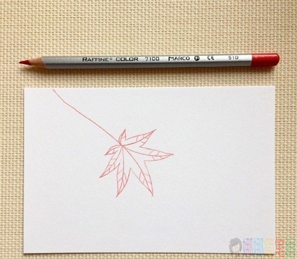 枫叶简笔画,枫叶的简单画法-4