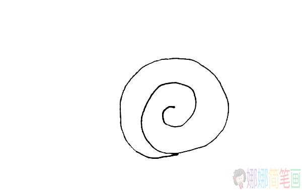 叶子上的蜗牛简笔画,蜗牛儿童简笔画-2