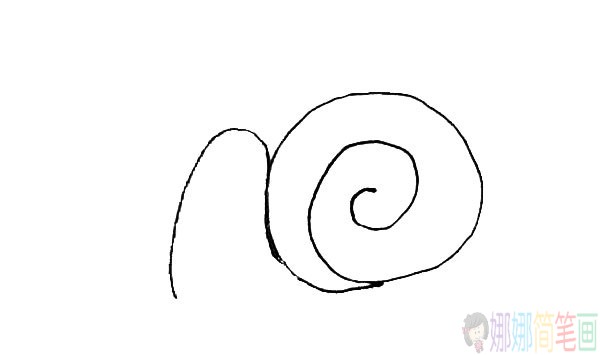 叶子上的蜗牛简笔画,蜗牛儿童简笔画-3