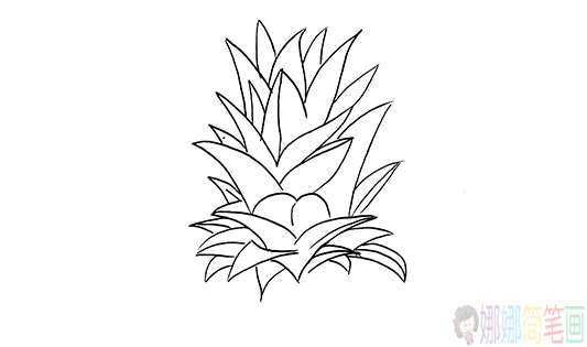 菠萝简笔画画法,菠萝怎么画-2