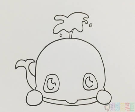 蓝鲸简笔画,鲸鱼恶童简笔画图片-4
