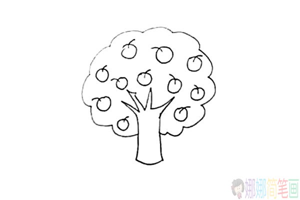苹果树怎么画,苹果树儿童简笔画-5