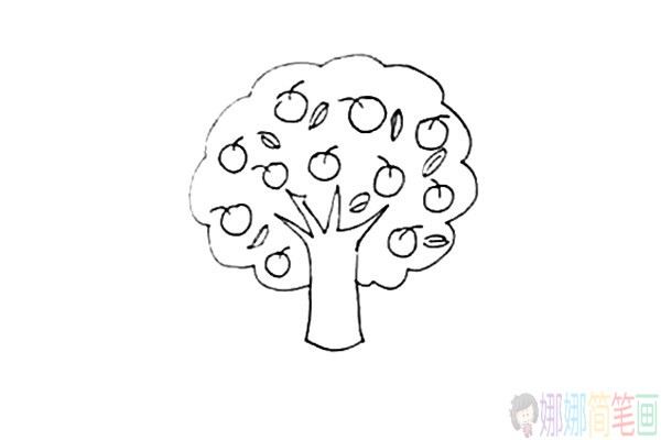苹果树怎么画,苹果树儿童简笔画-6