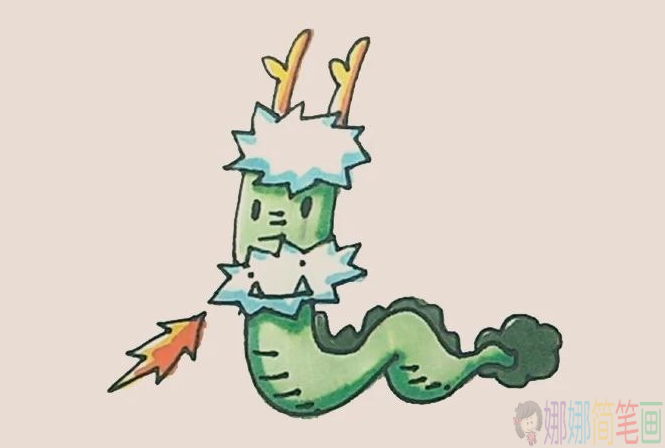 中国龙儿童简笔画图片,飞龙简笔画图片-7