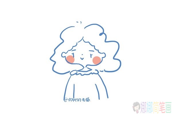 一组时尚的小女孩简笔画图片-1