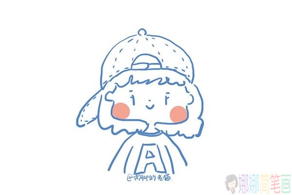 一组时尚的小女孩简笔画图片-2