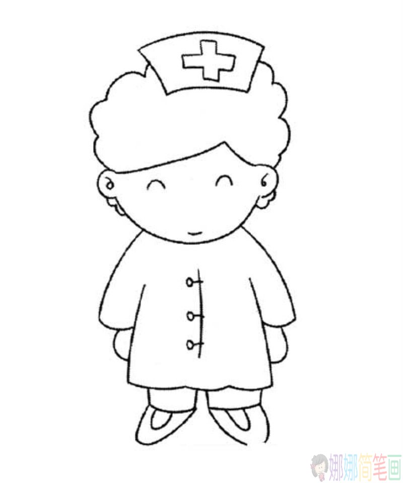 护士姐姐儿童简笔画图片-1