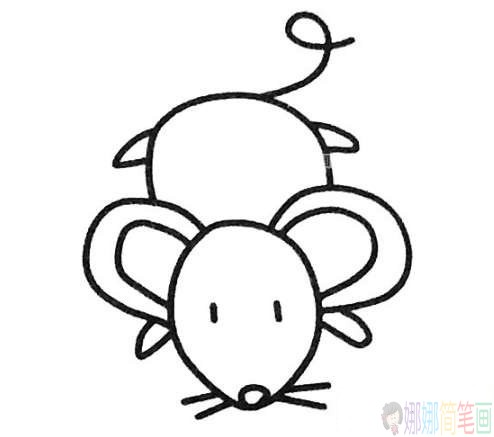 卡通小老鼠简笔画法,小老鼠简笔画图片-1