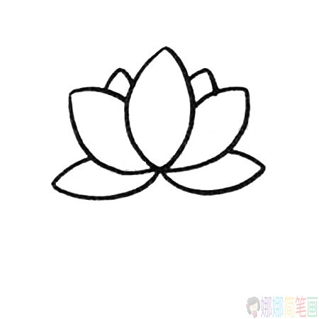 简单漂亮的荷花简笔画图片教程-2
