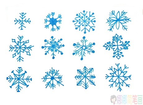 雪花简笔画,雪花简单画法-1