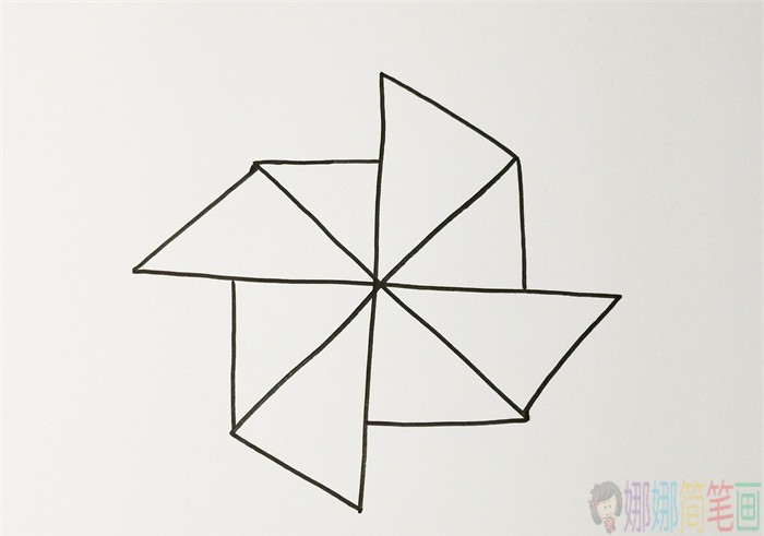 风车简笔画,风车儿童简笔画-3