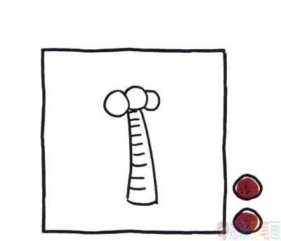 简单四步学画椰子树简笔画-3