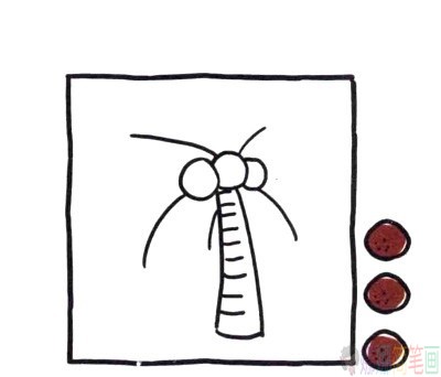 简单四步学画椰子树简笔画-4