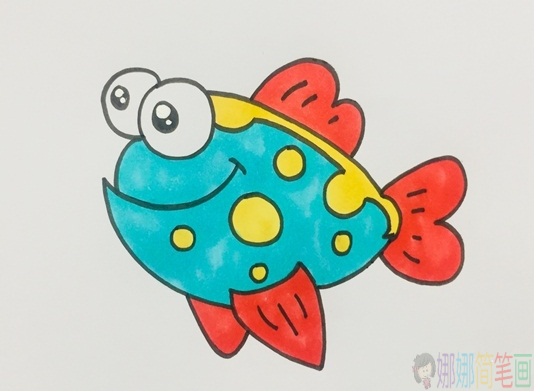 热带鱼简笔画,热带鱼少儿绘画-1