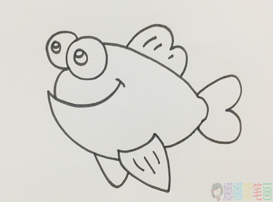 热带鱼简笔画,热带鱼少儿绘画-4