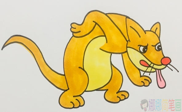 黄鼠狼简笔画,黄鼠狼画法步骤-1