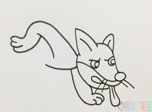 黄鼠狼简笔画,黄鼠狼画法步骤-3