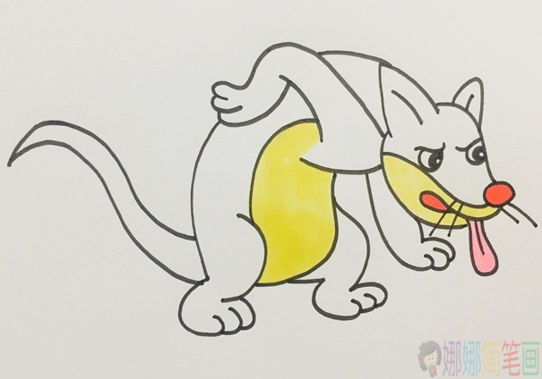 黄鼠狼简笔画,黄鼠狼画法步骤-5