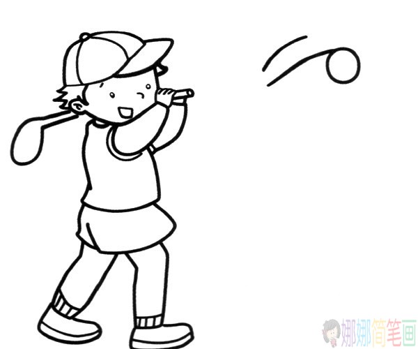 打高尔夫球人物简笔画-1