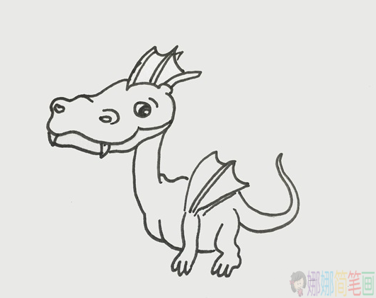 喷火龙简笔画画法步骤-3
