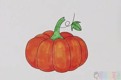 南瓜简笔画,南瓜绘画教程-1