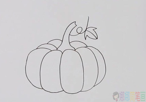 南瓜简笔画,南瓜绘画教程-3