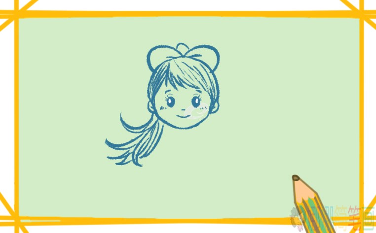漂亮可爱的女学生简笔画-3