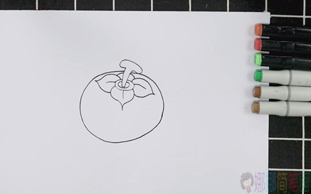 柿子简笔画画法教程-3