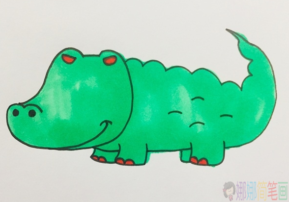 鳄鱼简笔画,鳄鱼怎么画好看-1