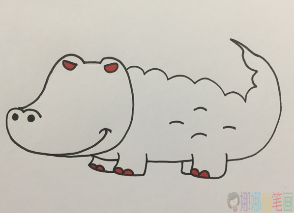 鳄鱼简笔画,鳄鱼怎么画好看-5